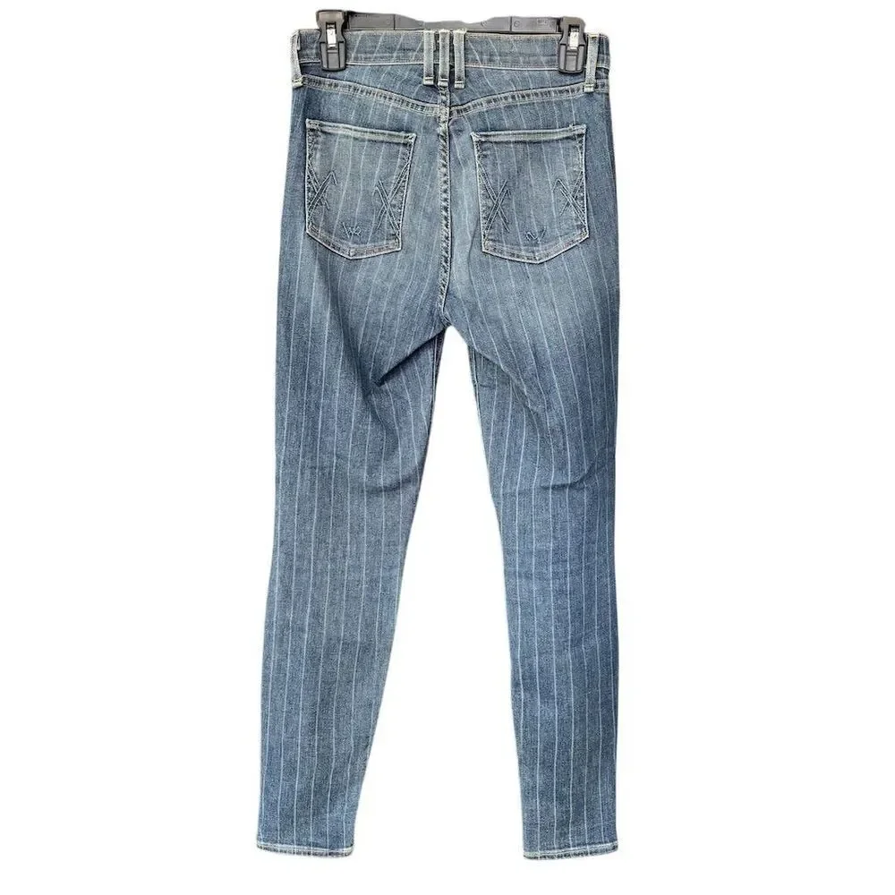 McGuire Women's Striped Skinny Jeans Blue Size 27‎ Medium Wash